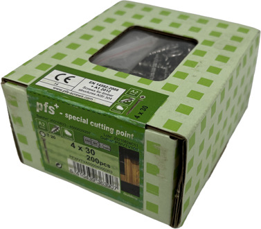 PFS+ | RVS Spaanplaatschroef PFS+ VK-T Ø 4,0x30 A2 - 200 stuks - PFWVTVA00004000303