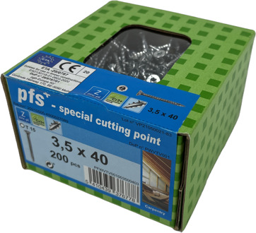 PFS+ | Spaanplaatschroef PFS+ VZK-T Ø 3,5x40 Zn - PFWVTV001003500403