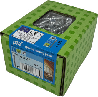 PFS+ | Spaanplaatschroef PFS+ VZK-T Ø 4,0x35 Zn - 200 stuks - PFWVTV001004000353