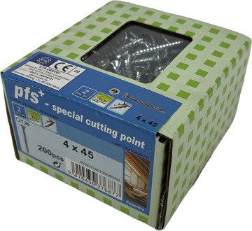 PFS+ | Spaanplaatschroef PFS+ VZK-T Ø 4,0x45 Zn - 200 stuks - PFWVTV001004000453