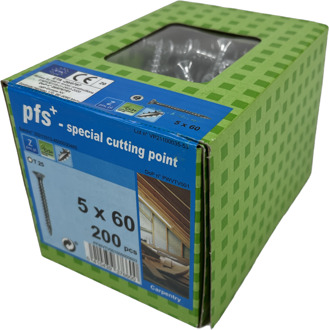 PFS+ | Spaanplaatschroef PFS+ VZK-T Ø 5,0x60 Zn TX20 - PFWVTV001005000603