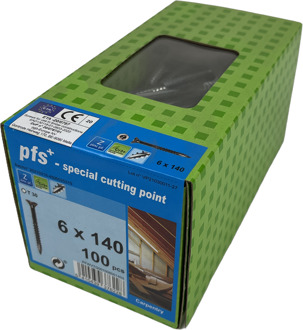 PFS+ | Spaanplaatschroef PFS+ VZK-T Ø 6x140 Zn | 100 st - PFWVTG001006001403