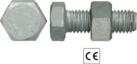 PGB-FASTENERS | SB-bout CE 8.8 EN15048-1 M18x40 Tvz | 25 st F15048810018000403