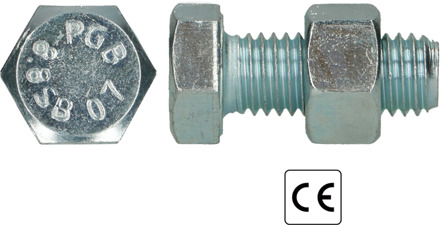 PGB-FASTENERS | SB-bout CE 8.8 EN15048-1 M18x40 Zn | 25 st F15048801018000403