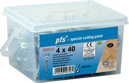 PGB-FASTENERS | Spaanplaatschroef pfs TX25 Ø 5x60 Zn/Emmer | 195 st - GZ6TWP050060