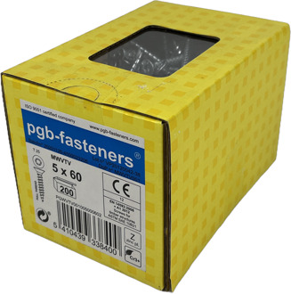 PGB-FASTENERS | Spaanplaatschroef VK-T Ø 5,0x60 Zn TX20 - PGWVTV001005000602