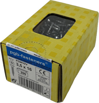 PGB-FASTENERS | Spaanplaatschroef VK-Z Ø 3,5x16 Zn | 200 st - PGWVZV001003500163