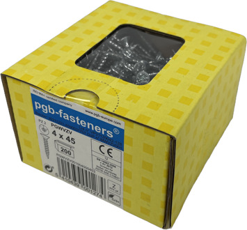 PGB-FASTENERS | Spaanplaatschroef VK-Z Ø 4,00x45 Zn | 200 st - PGWVZV001004000453