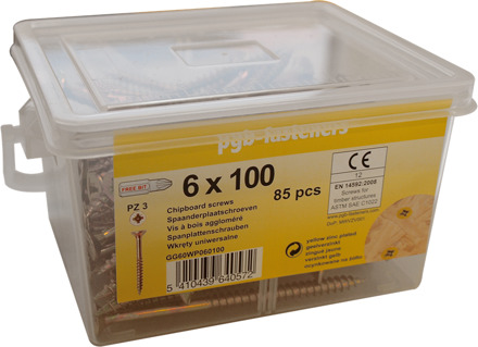 PGB-FASTENERS | Spaanplaatschroef VZK Ø 4x40 GZn/Em. 455 | 455 st - GG60WP040040