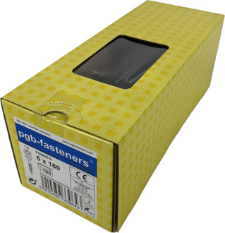 pgb-fasteners Spaanplaatschroef VZK-T Deeldraad Snijpunt Verzonken kop Ø6,0x180 Zn TX30 | 100 st | PGWVTG001006001802