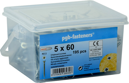 PGB-FASTENERS | SpaanplaatschroefVZK Ø 6x100 Zn/Emmer 85 | 85 st GZ60WP060100