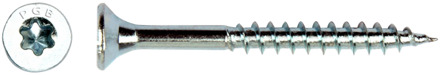 pgb-fasteners Universele Spaanplaatschroef Verzinkt VK-T Deeldraad verzonken kop Ø 4,50x80 TX20 | 200 st | PGWVTG001004500802