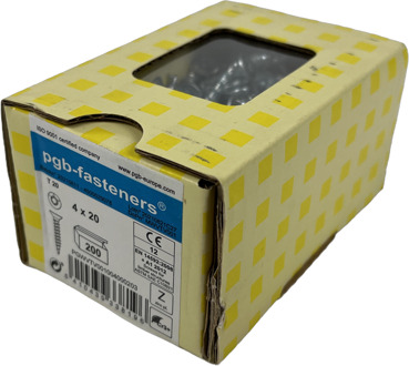 pgb-fasteners Universele spaanplaatschroef VK-T Voldraad verzonken kop Ø4,0x20 Zn TX20 | 200 st | PGWVTV001004000203
