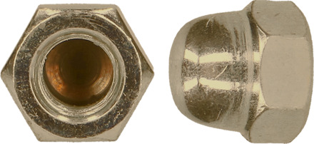 PGB-FASTENERS | Zeskant dopmoer DIN 1587 M 3 Ms/Ni 001587MN000303