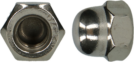 PGB-FASTENERS | Zeskant dopmoer DIN 1587 M 5 A2 | 200 st 001587A0000503