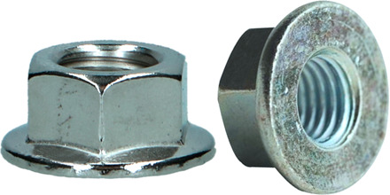 PGB-FASTENERS | Zeskant flensmoer Kl8 DIN 6923 M10 Zn | 200 st 692380101003
