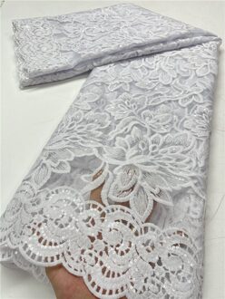 Pgc Franse Tulle Lace Stof 5 Yards Afrikaanse Kant Stof Kant Nigeriaanse Kant Stoffen Voor Party Dress YA3917B-4 african lace fabric1