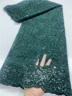 Pgc Franse Tulle Lace Stof 5 Yards Afrikaanse Kant Stof Kant Nigeriaanse Kant Stoffen Voor Party Dress YA3917B-4 african lace fabric3