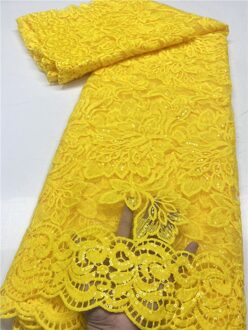 Pgc Franse Tulle Lace Stof 5 Yards Afrikaanse Kant Stof Kant Nigeriaanse Kant Stoffen Voor Party Dress YA3917B-4 african lace fabric4