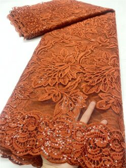 Pgc Franse Tulle Lace Stof 5 Yards Afrikaanse Kant Stof Kant Nigeriaanse Kant Stoffen Voor Party Dress YA3917B-4 african lace fabric5