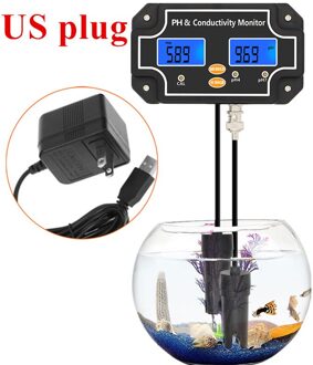 PH-2681 Ph/Ec Geleidbaarheid Monitor Ph Meter Water Quality Tester Multi Paramter Continue Monitoring Voor Aquarium Aquarium 40% US plug
