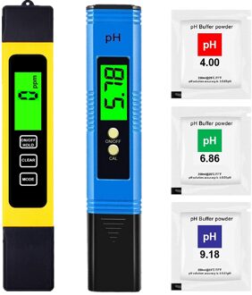 Ph Meter & Tds Meter Combo, verbeterde Backlight Ph Tds Ec & Temperatuur 4-In-1 Water Quality Tester, Hoge Nauwkeurigheid Digitale Water Blauw