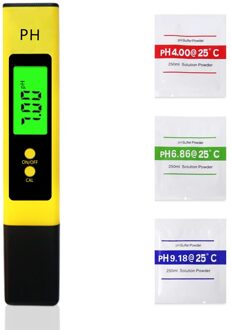Ph Tester Digitale Ppm Digitale Water Tester Pen Soort Ph Meter Uitlezing Nauwkeurigheid 3-In-1 Ph En tds Ec Temperatuur Meter PH02S geel