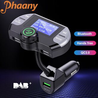 Phaany Fm-zender Digitale Dab Radio Bluetooth Car Kit Handsfree Aux Muziek Audio Receiver Auto MP3 Speler QC3.0 3 Usb lader