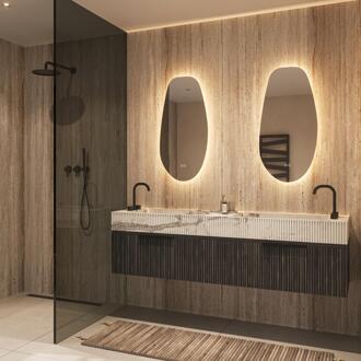 Phantom Organische LED spiegel - 45 x 90 cm - Directe en Indirecte LED - Spiegelverwarming - Kleurenwissel - Touch Dimmer