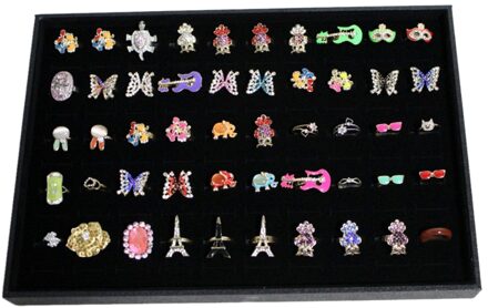 Phenovo 100 Slots Grid Velvet Ring Earring Ear Pin Broche Opslag Display Box Lade Sieraden Organizer Holder Case Coverless