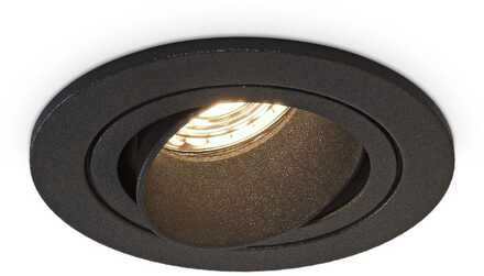 Philadelphia LED inbouwspot - Dimbaar - Incl. GU10 - 2700K - 4 Watt - Zwart - Kantelbaar - IP20 voor binnen - Rond