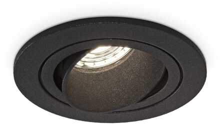 Philadelphia LED inbouwspot - Dimbaar - Incl. GU10 - 2700K - 4 Watt - Zwart - Kantelbaar - IP20 voor binnen - Rond