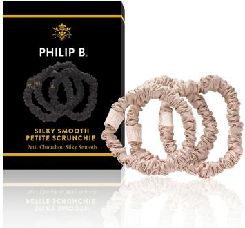 Philip B Haarelastiek Philip B Petite Champagne Scrunchie 3 st