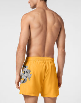 Philipp Plein Beachwear Short Trousers Dragon Geel - M