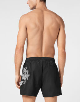 Philipp Plein Beachwear Short Trousers Dragon Zwart - XL
