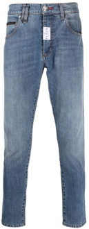 Philipp Plein Blauwe Skinny Jeans met Lage Taille Philipp Plein , Blue , Heren - W32,W31,W33,W30