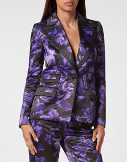 Philipp Plein Blazer Flowers Zwart - S