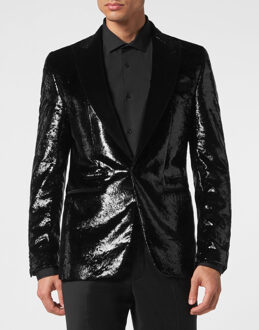 Philipp Plein Blazer Met Één Knoop Slim Fit Zwart