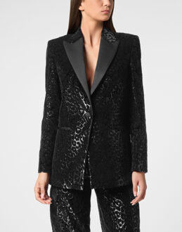 Philipp Plein Blazer Met Één Knoop Slim Fit Zwart