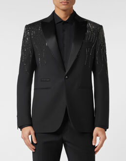 Philipp Plein Blazer Met Één Knoop Slim Fit Zwart