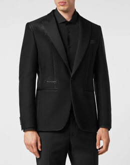 Philipp Plein Blazer Met Één Knoop Slim Fit Zwart