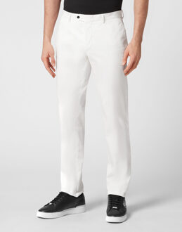 Philipp Plein Broek Pasvorm Chinos Wit - 56 (Waist)