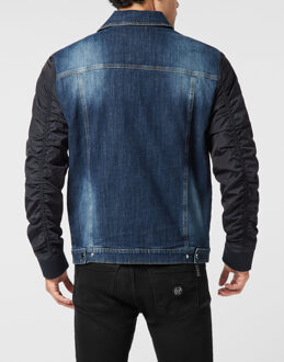 Philipp Plein Composed Denim Zip Jacket College - maat M Blauw