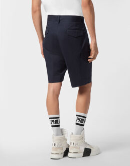 Philipp Plein Cotton Cargo Short Donkerblauw - 54 (Waist)