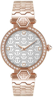 Philipp Plein Couture Roségoud Horloge met Strass Philipp Plein , Pink , Dames - ONE Size