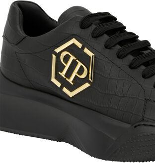 Philipp Plein Crocco Godzilla Runner - maat EU 42 Zwart/goud
