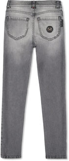Philipp Plein Denim Broek Hexagon Grijs - 12J / 152cm
