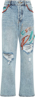 Philipp Plein Denim Broek Losjes Blauw - 26 (Taille)