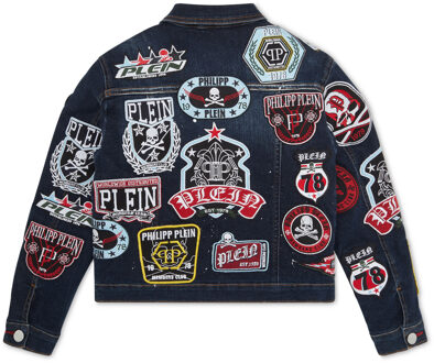 Philipp Plein Denim Jack Blauw - 12J / 152cm