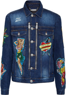 Philipp Plein Denim Jack Hawaii - maat 2XL Blauw